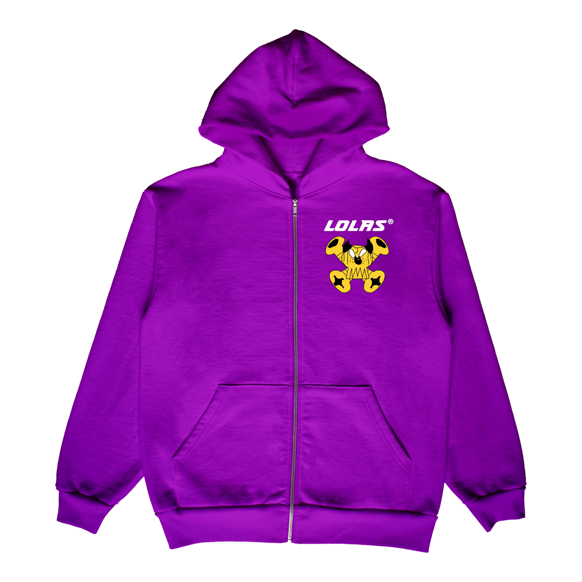 Bone Bolt Zip Up Hoodie PURPLE lolas hardware